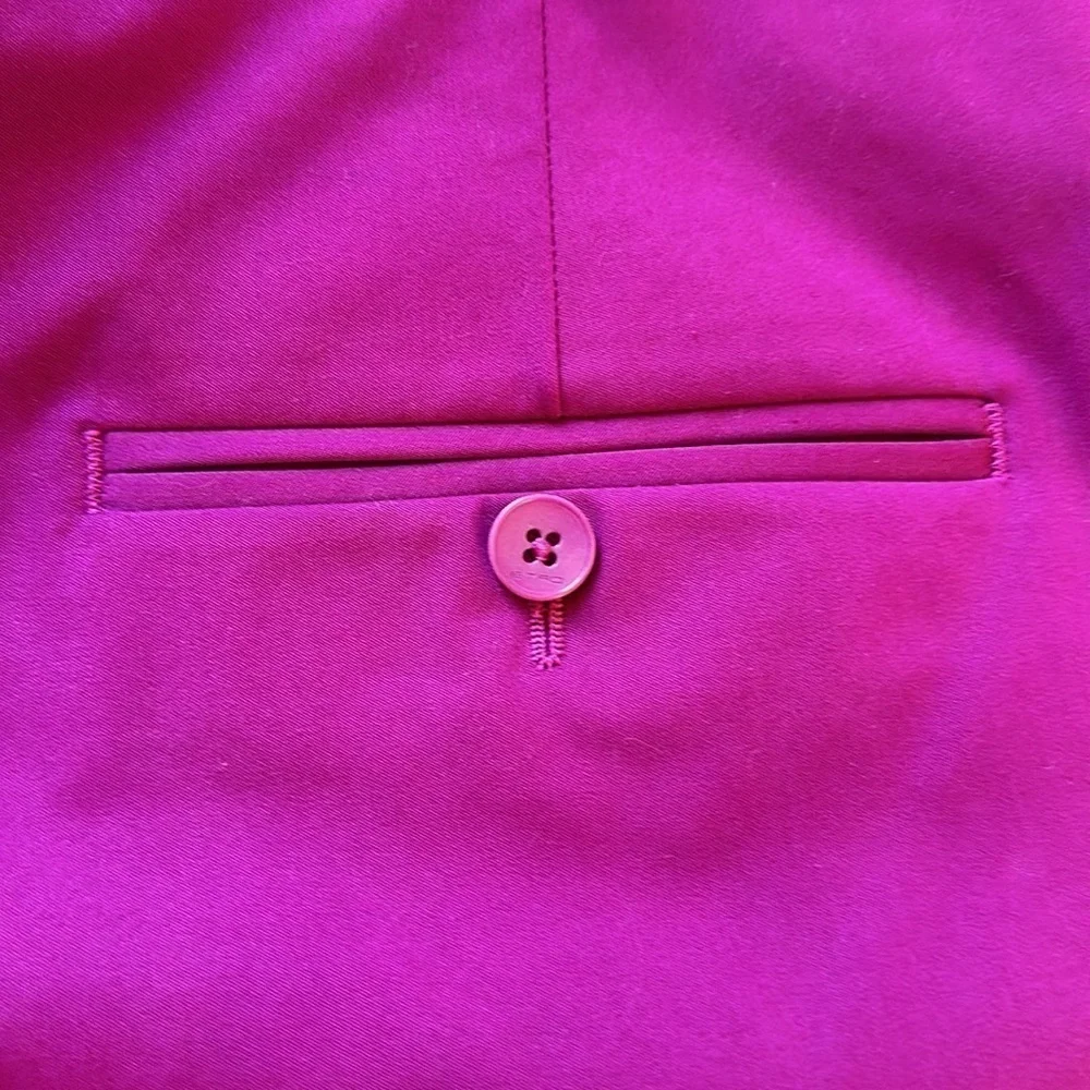ETRO Luxury Italian Career Cotton Stretch Ankle Trousers Magenta NWOT EU 42/Sm - Picture 6 of 8